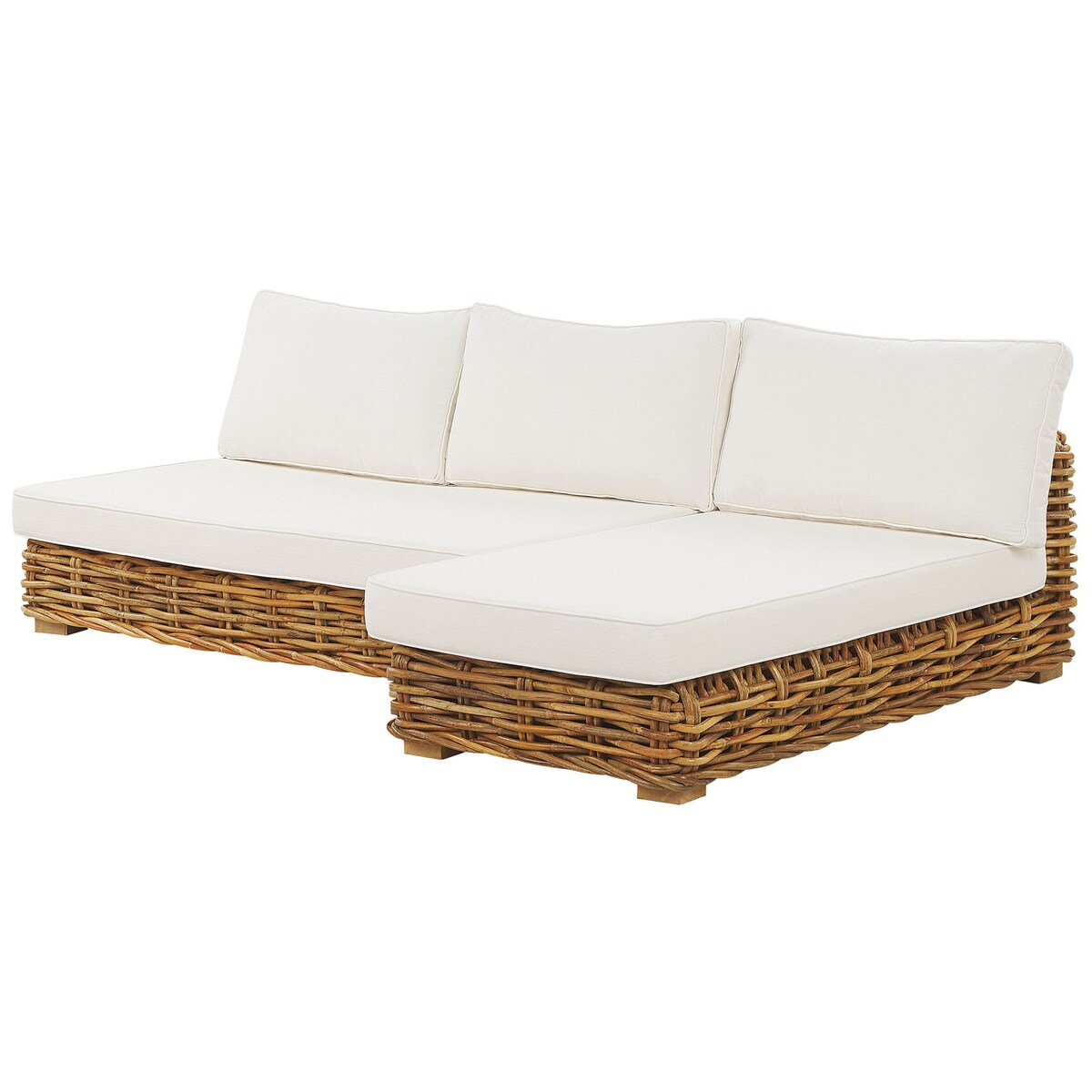 Zestaw ogrodowy ze stolikiem dla 4 osób VARALLO Lewostronny Naturalny Rattan Modułowy
