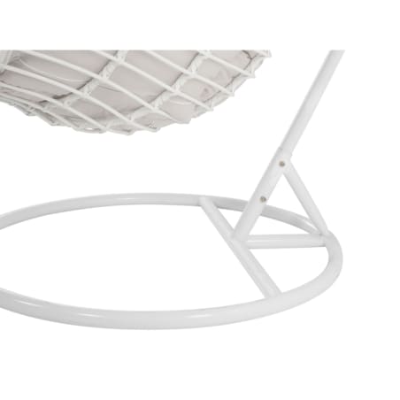 Fotel wiszący ze stojakiem z technorattanu biały FANO