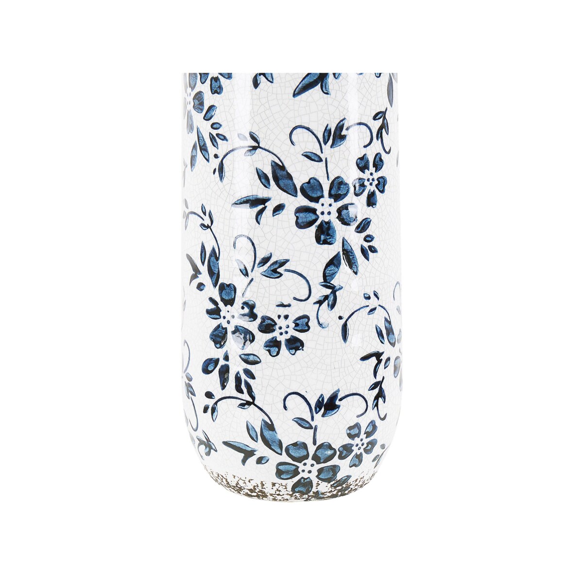 Wazon na kwiaty ceramiczny 35 cm biały z niebieskim MULAI