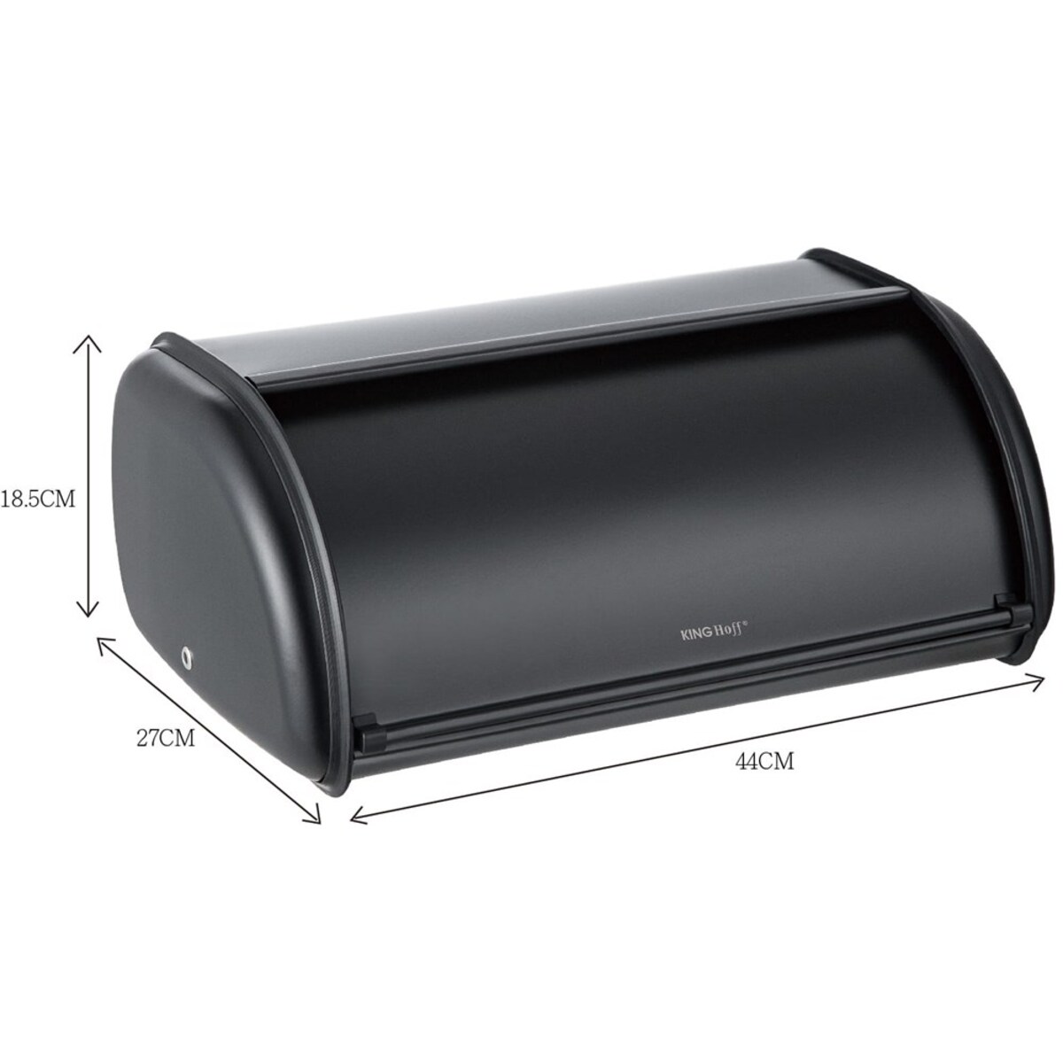 Przechowywanie żywności Kinghoff chlebak stalowy 44cm matowy czarny KH1834