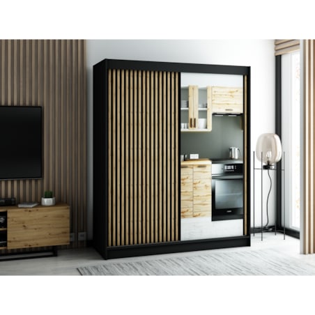 Szafa przesuwna Garderoba LAMELO 2 180 czarny