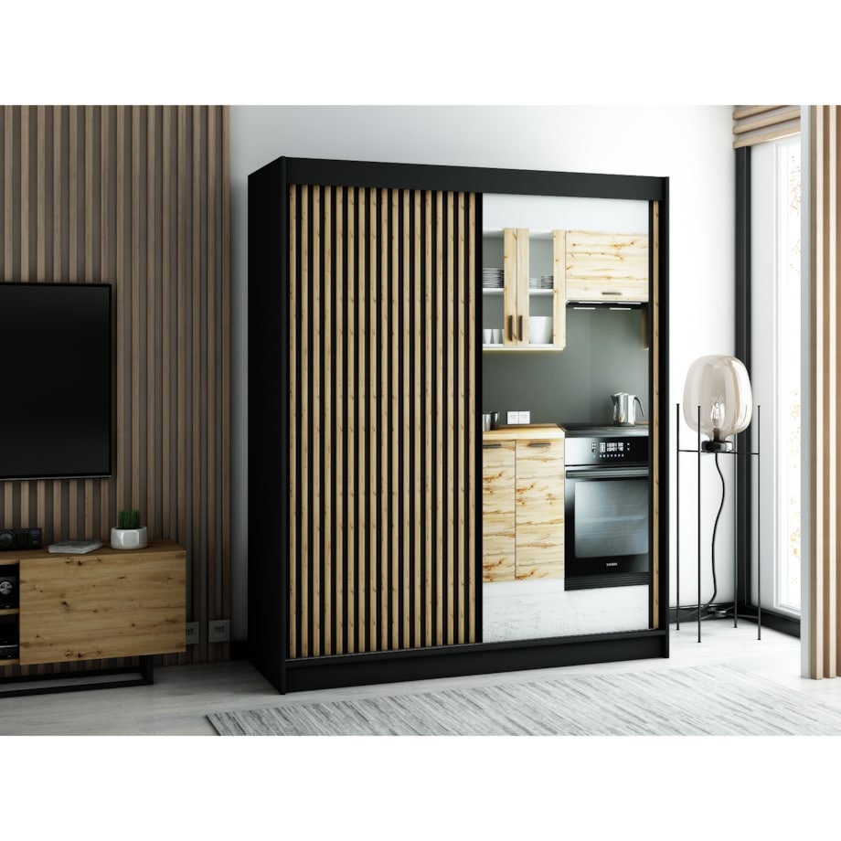 Szafa przesuwna Garderoba LAMELO 2 180 czarny