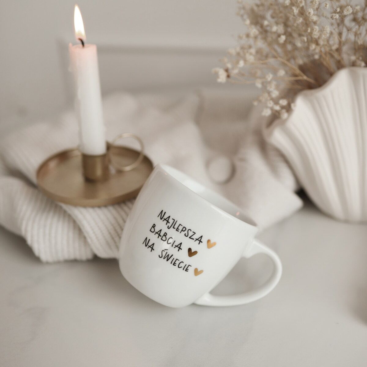 Kubek 300 ml - NAJLEPSZA BABCIA NA ŚWIECIE ZŁOTE SERCA