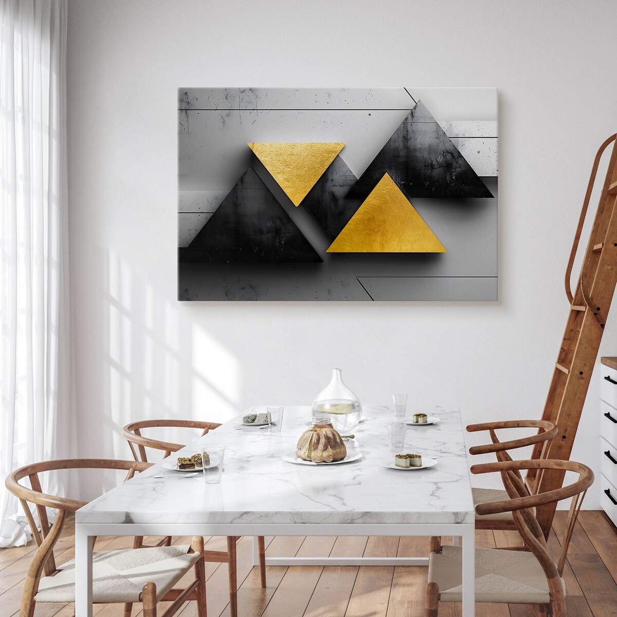 Obraz Ścienny Do Salonu Kształty Geometryczne Abstrakcja Efekt 3D 120x80cm