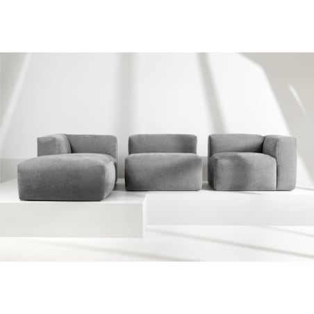 KONSIMO BUFFO Narożnik prawy z niezwykle miękkim i wygodnym siedziskiem, kolor jasny popielaty