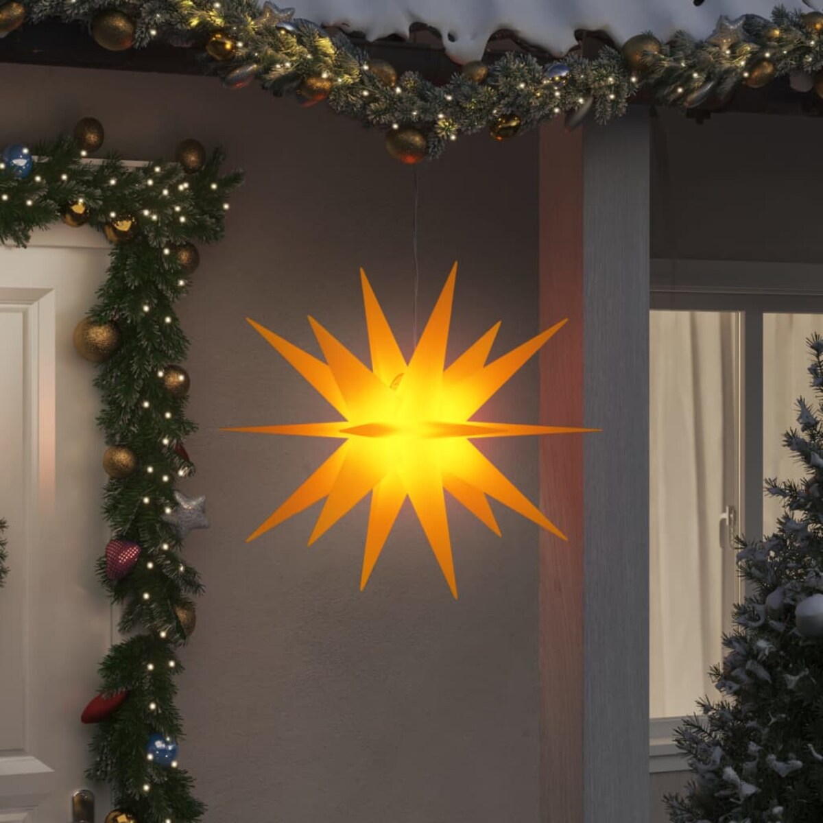 vidaXL Ozdoby świetlne z LED, 3 szt., składane, żółte, 100 cm