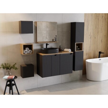 Półka wisząca NOVA BLACK 83-27-Q 27x25cm czarna