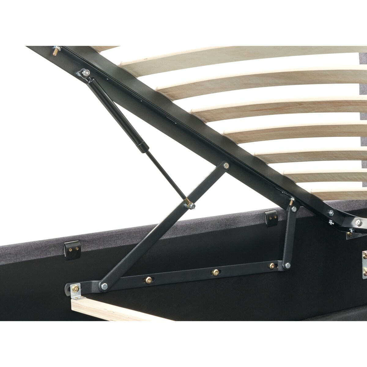 Łóżko LED z pojemnikiem ARMELLE 160 x 200 cm Ciemnoszary