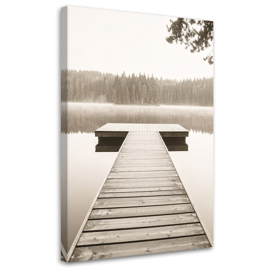 Obraz do salonu sypialni biura, Pomost jezioro pejzaż natura 40x60