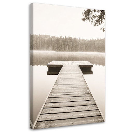 Obraz do salonu sypialni biura, Pomost jezioro pejzaż natura 40x60