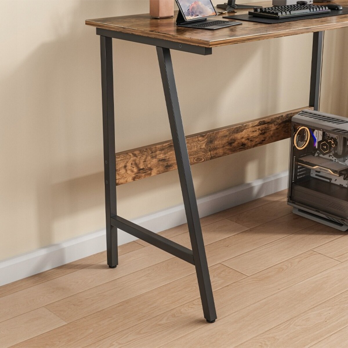 Biurko Komputerowe Loft Industrialne Szkolne Rustykalne Drewno Retro 100 Cm