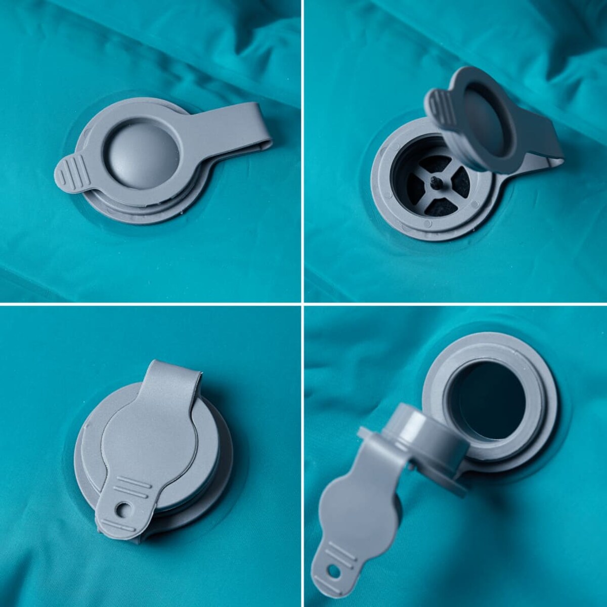 vidaXL Materac samopompujący z poduszkami, 2-osobowy, niebieski