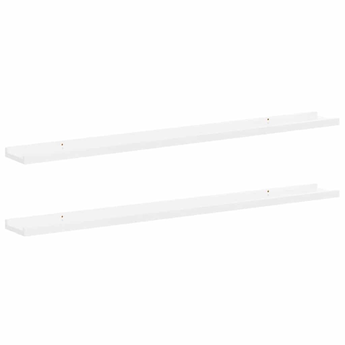 vidaXL Półki ścienne, 2 szt., wysoki połysk, białe, 100x9x3 cm