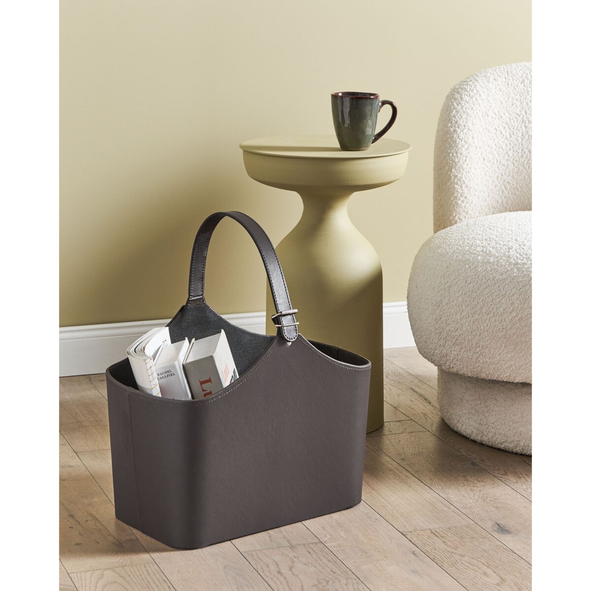 Kosz ekoskóra ciemnobrązowy ELAM