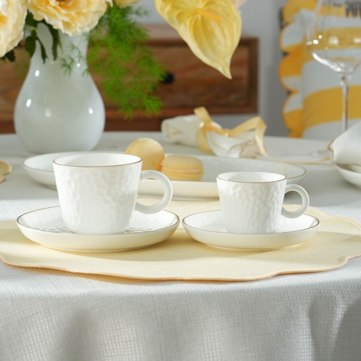 VILLA ITALIA Filiżanka do espresso porcelanowa 80 ml ze spodkiem PAULA