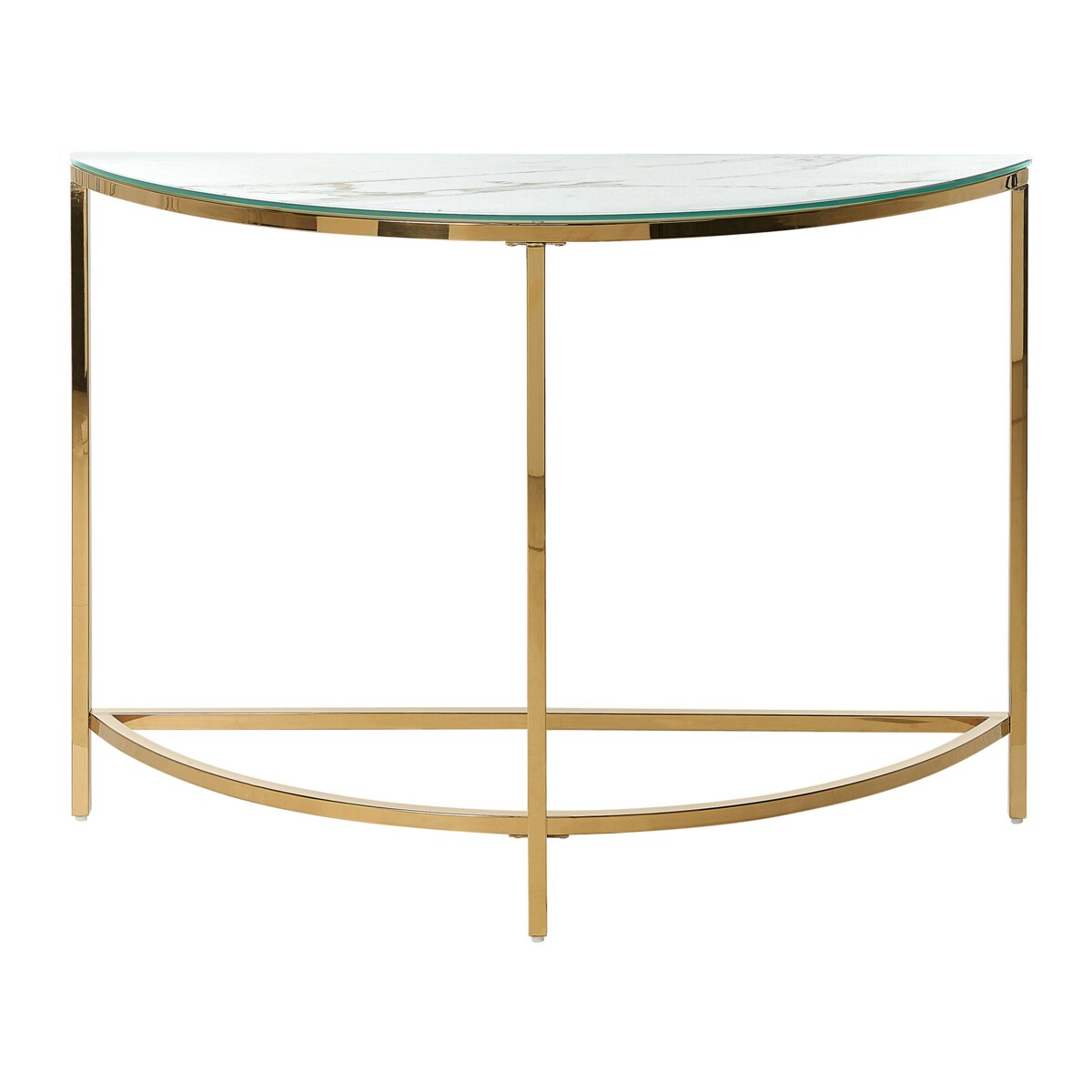 Konsola szklana efekt marmuru biało-złota ORITA