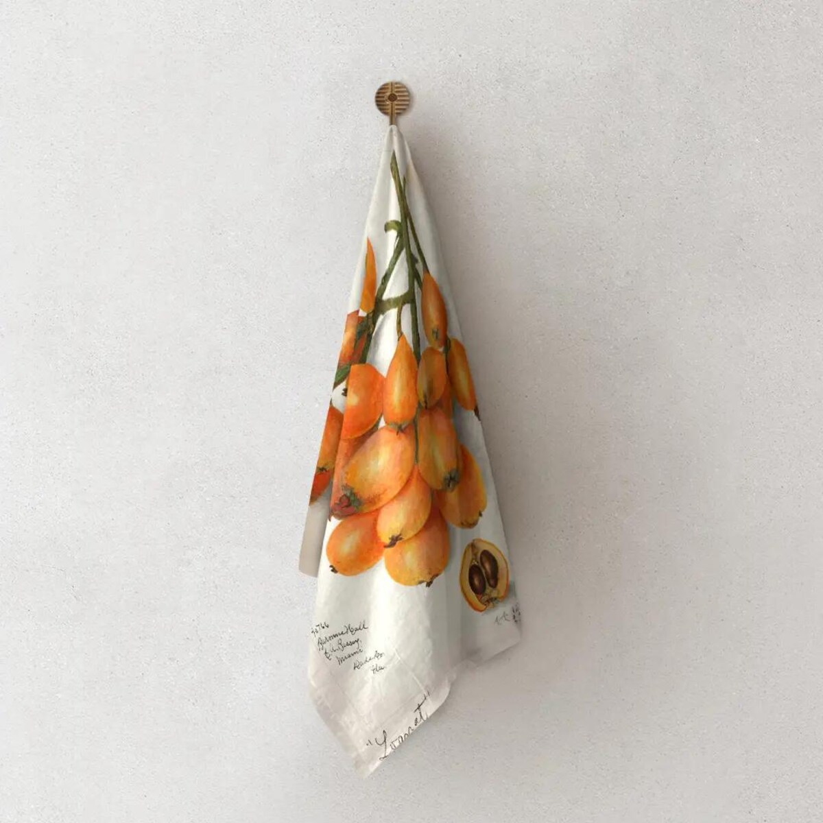 Lniany ręcznik kuchenny - nieśplik japoński