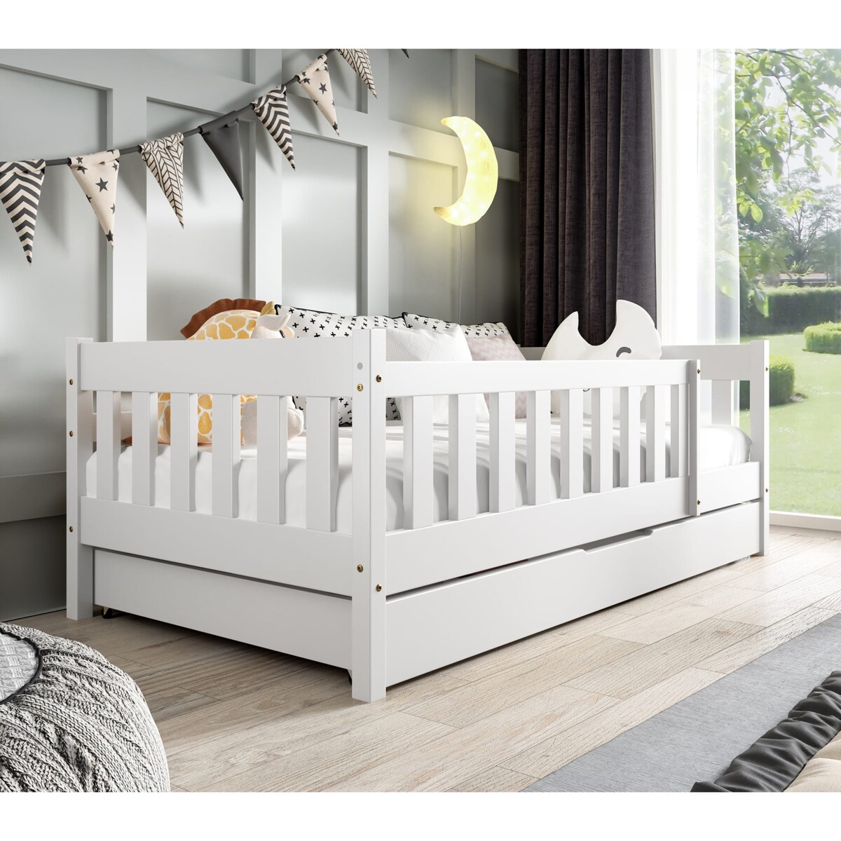 Łóżko drewniane dziecięce Zosia 80x160 białe