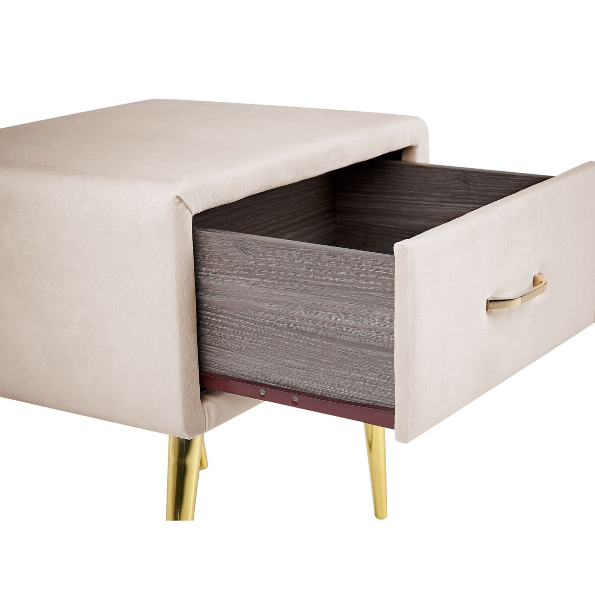 Szafka nocna welurowa jasnobeżowa FLAYAT