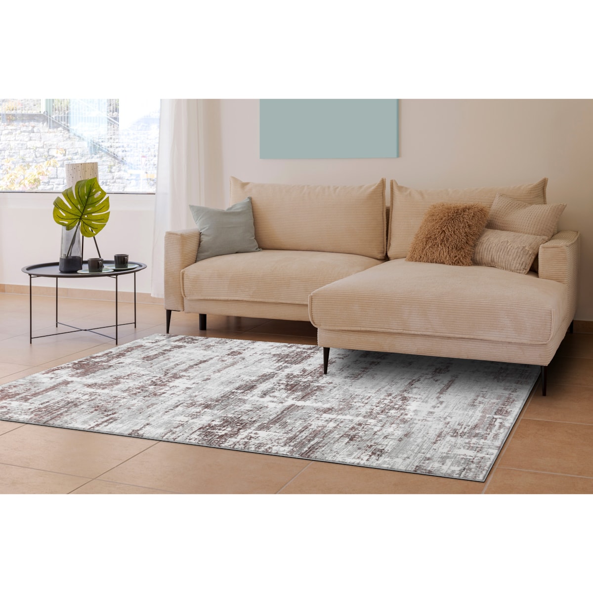 Dywan BLISS Z239AZ551 szary / różowy - 80x150 cm