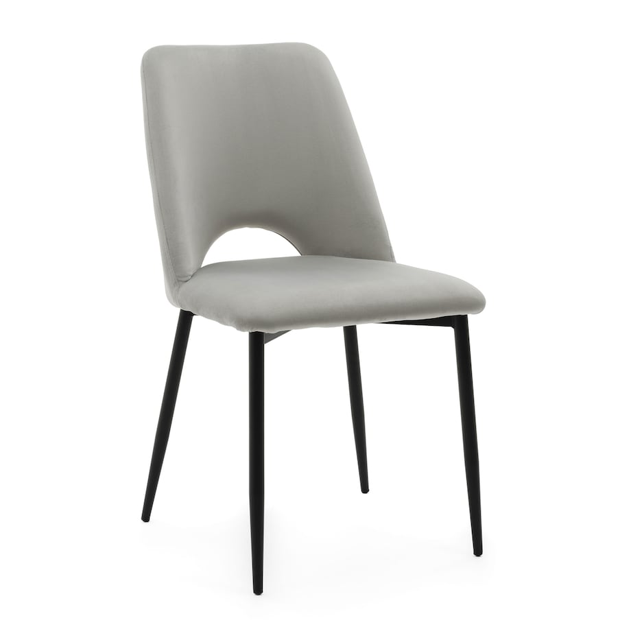 KRZESŁO TAPICEROWANE WELUROWE DO SALONU JADALNI GLAMOUR JASNOSZARE ORO