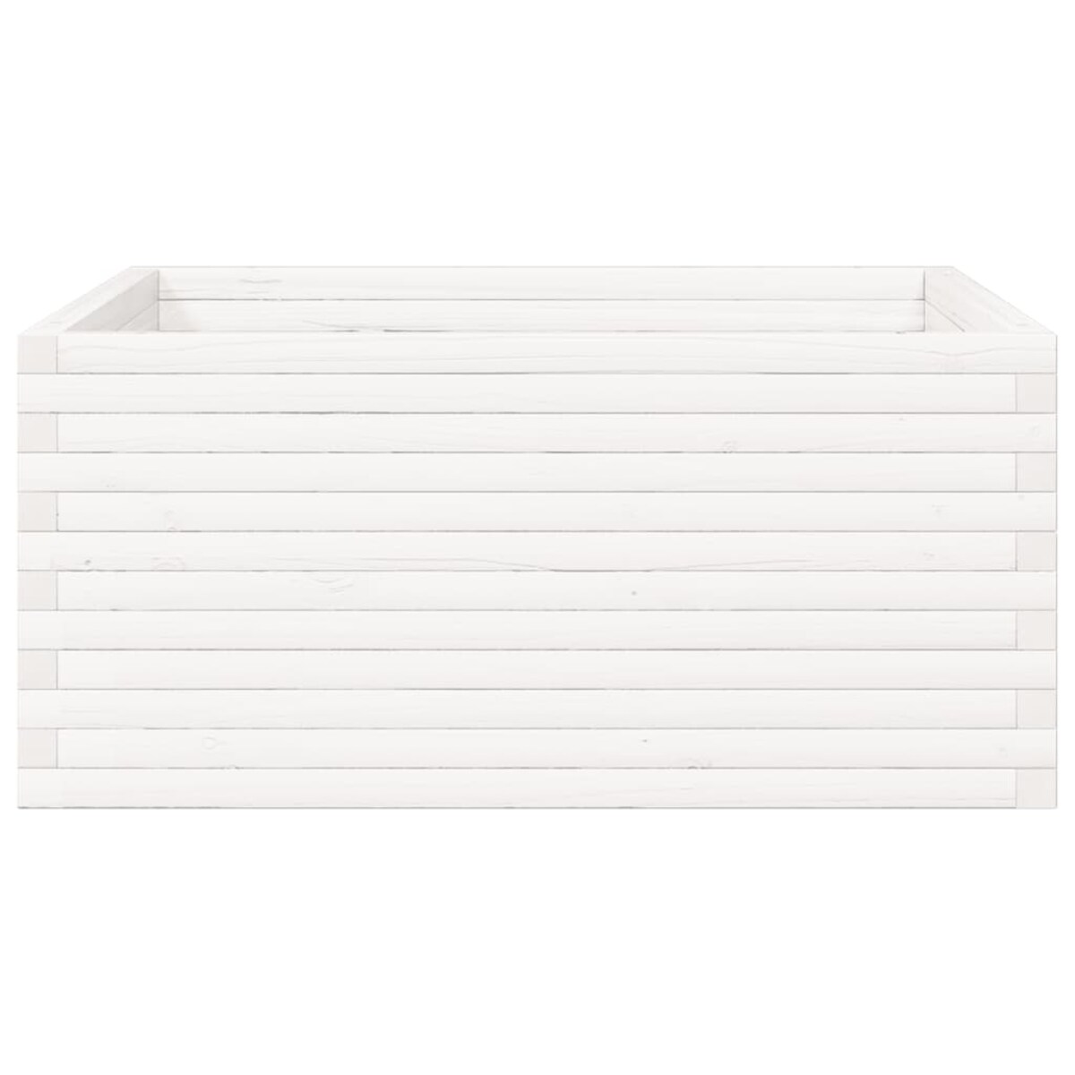 vidaXL Donica ogrodowa, biała, 100x100x46 cm, lite drewno sosnowe