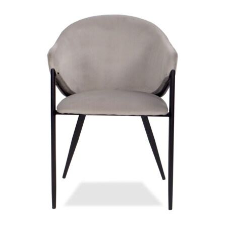 Krzesło tapicerowane do salonu welurowe GLAMOUR jasnoszare