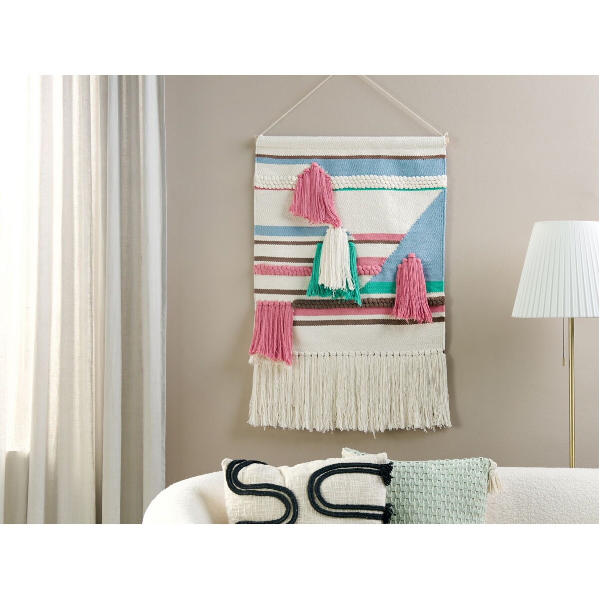 Dekoracja ścienna z frędzlami wielokolorowa MOOLA