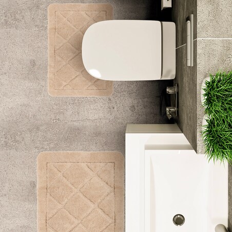 Zestaw 2szt Dywanik łazienkowy Soft 40x60 cm antypoślizgowy beżowy