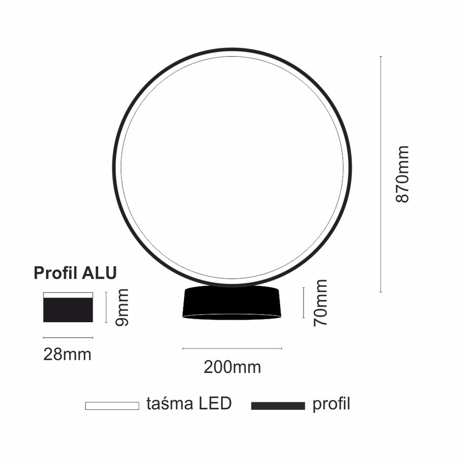 Ring ogrodowy Abira 9914 Shilo LED 30W 3000K z wtyczką IP44 antracyt