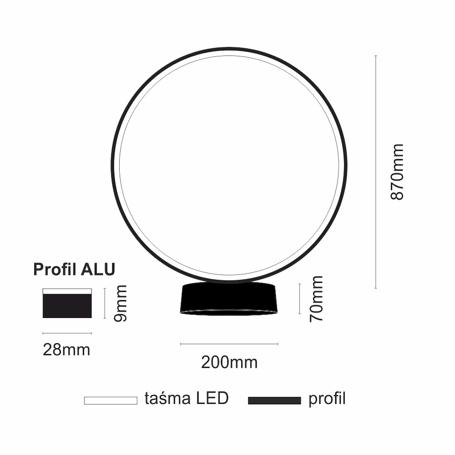 Ring ogrodowy Abira 9914 Shilo LED 30W 3000K z wtyczką IP44 antracyt