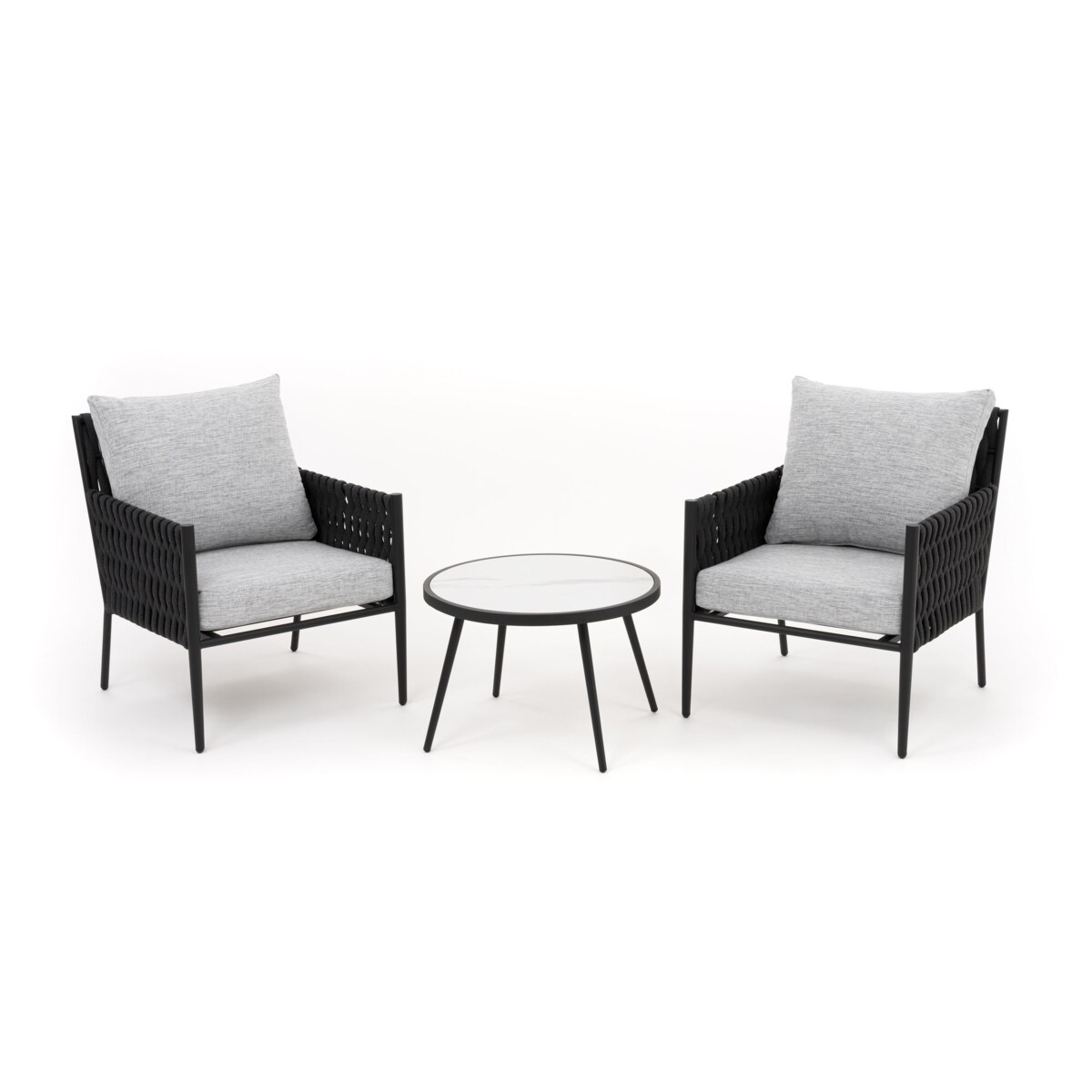 Zestaw mebli ogrodowych taras balkon aluminiowe BELIZE biało szare