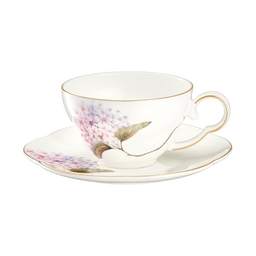 VILLA ITALIA Filiżanka do herbaty porcelanowa 200 ml ze spodkiem MAGIC BLOOMS