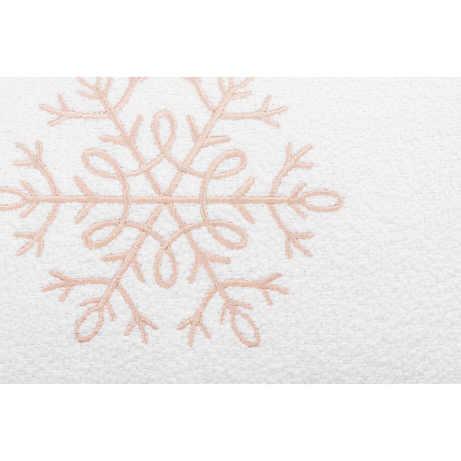 Biała poduszka Bouclé z haftem 30x30 cm