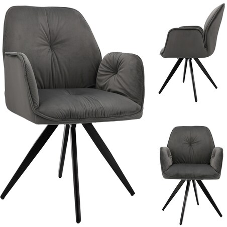 Krzesło welurowe obrotowe PERLA szare