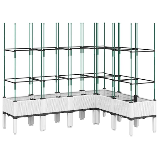 vidaXL Donica ogrodowa z kratką, biała, 160x120x142,5 cm, PP