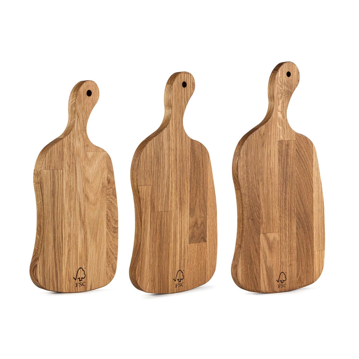 Konsimo LIVO Zestaw desek do krojenia (3szt.), drewno dębowe