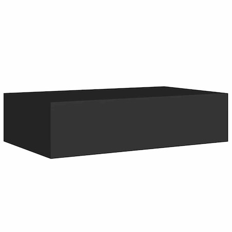 vidaXL Półka ścienna z szufladą, czarna, 40 x 23,5 x 10 cm, MDF