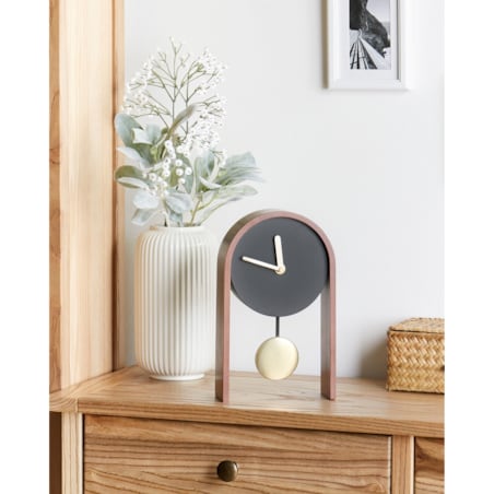 Zegar biurkowy BLATTEN MDF Czarny