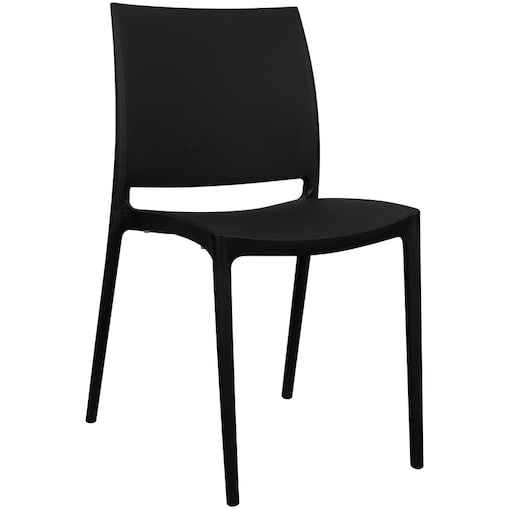 Krzesło plastikowe do salonu jadalni czarne nowoczesne