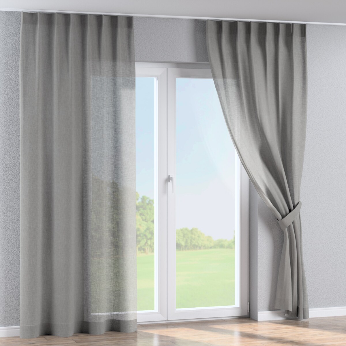 Zasłona na haczykach flex pojedynczych 130x260 szary