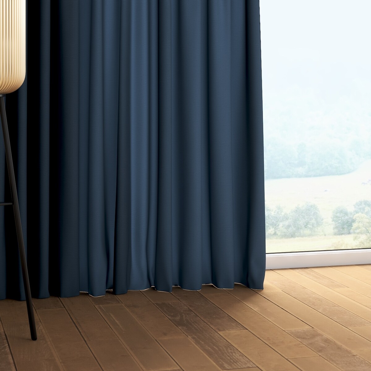 Zasłona na taśmie marszczącej 1 szt. 130x260 granatowy