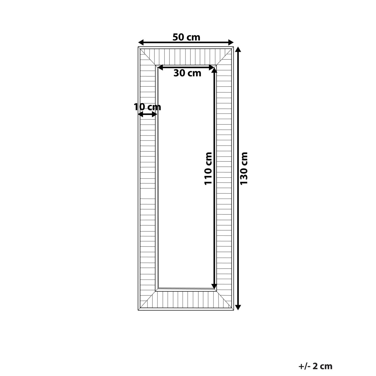 Lustro ścienne 50 x 130 cm szaro-białe ROSNOEN