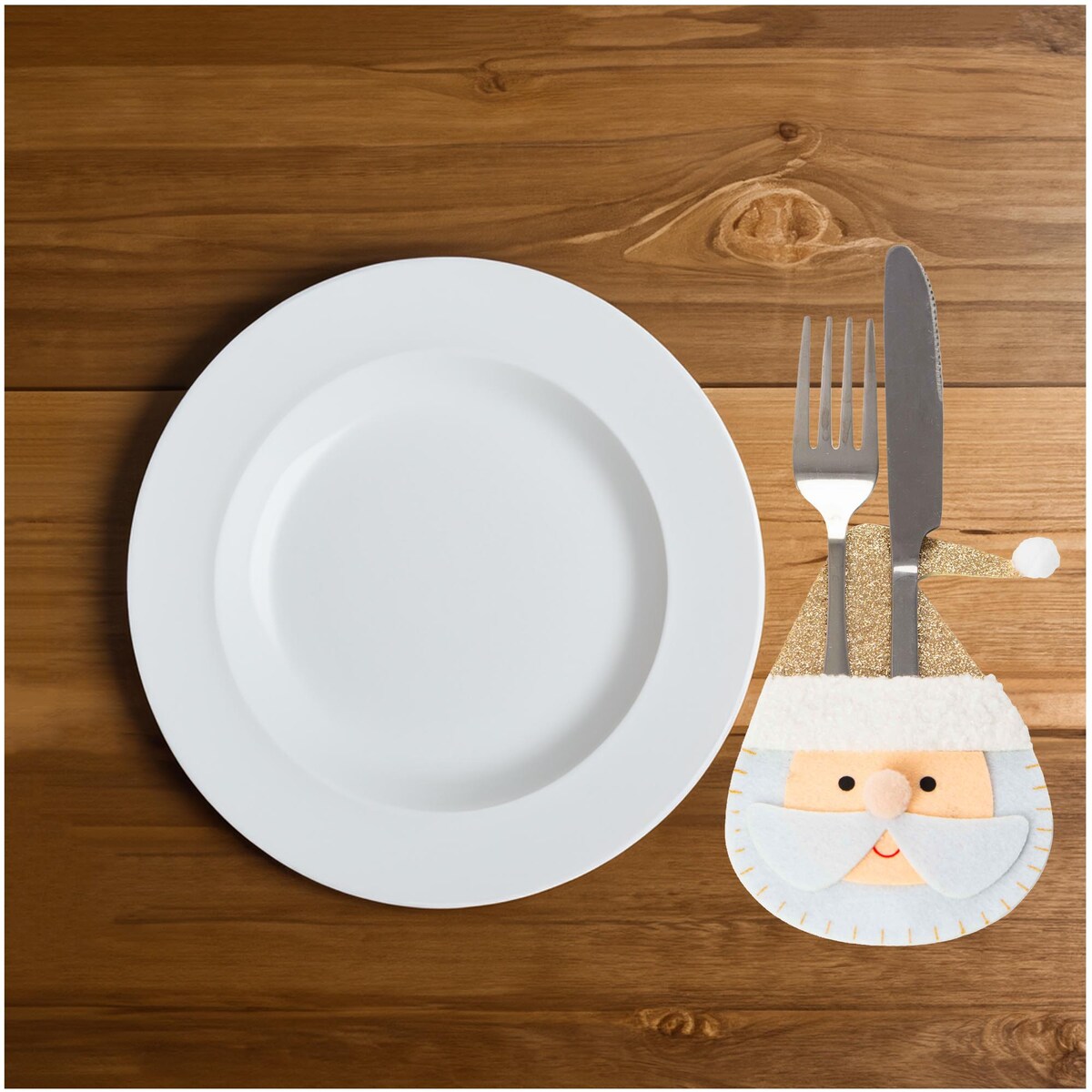 Świąteczna Kieszonka Etui Pokrowiec Na Sztućce Filc Mikołaj 10X14,5 Cm