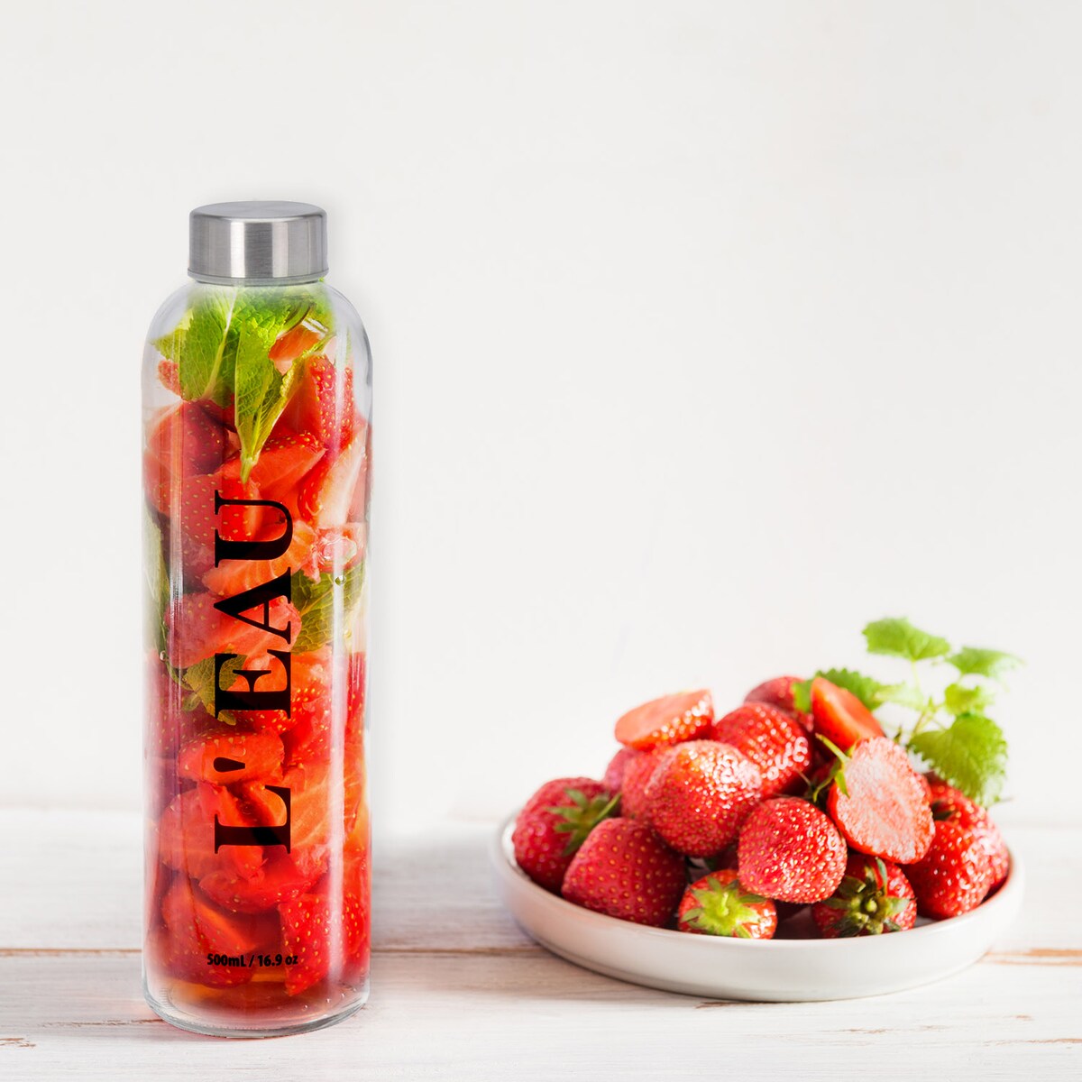 Szklana Butelka Na Wodę 750 Ml Napoje Sok Zakręcana Na Lato