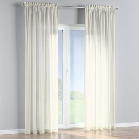Zasłona na kanale z grzywką 1 szt. 130x260 prześwitujący ecru
