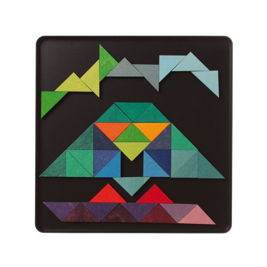 Układanka magnetyczna Trójkąty dla dzieci - drewniane klocki Grimm's 3+