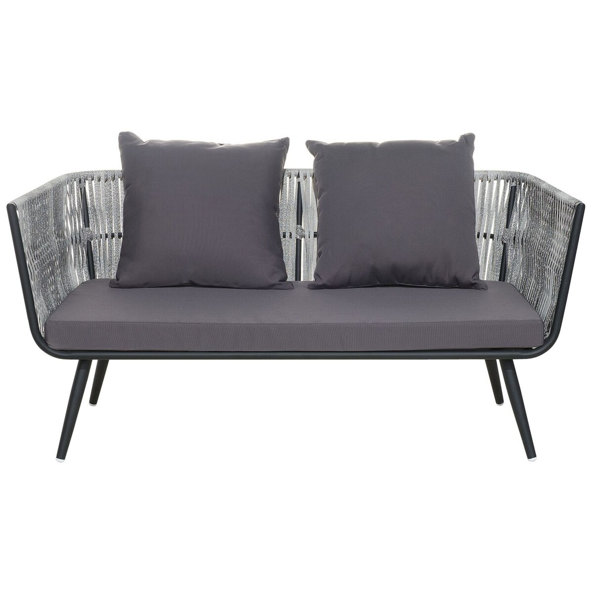 Zestaw ogrodowy z technorattanu 4-osobowy grafitowy RAGUSA