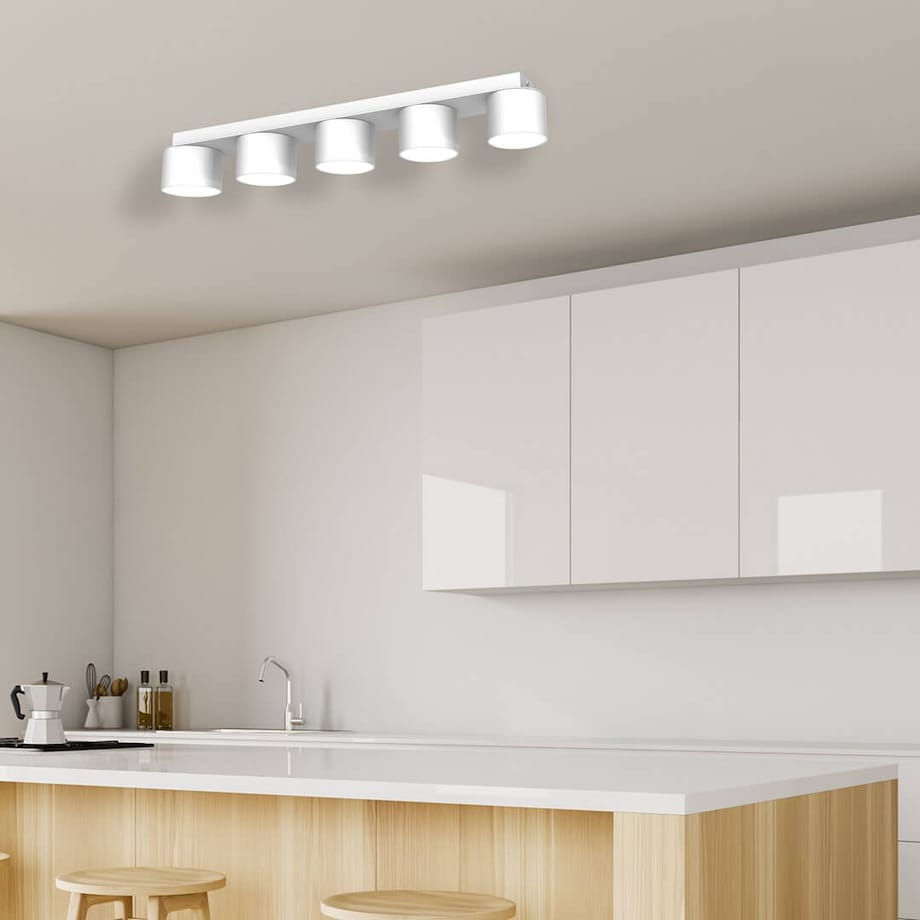Minimalistyczna lampa sufitowa Dixie tuby do jadalni białe
