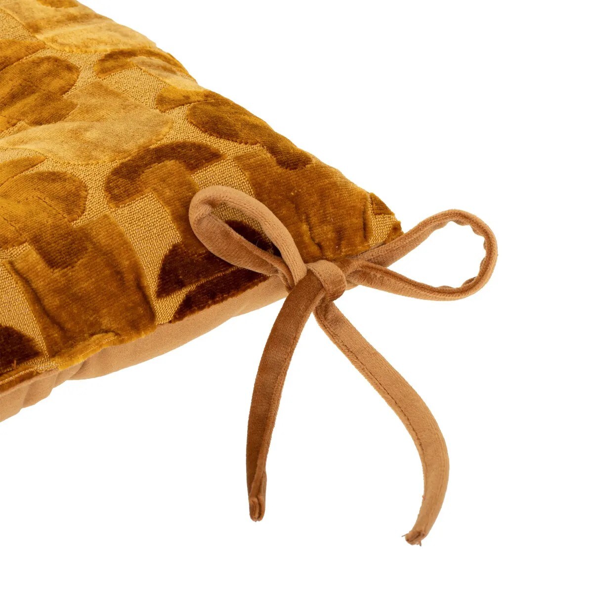 Poduszka na krzesło z wiąceniam ochra Luna 38x38 cm